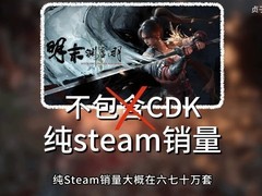 明末：渊虚之羽Steam纯销量约60–70万份，未入Steam年度前百畅销榜