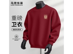 马克华菲酒红国潮卫衣52.91元