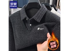 罗蒙XL码黑色仿雪貂绒毛衣低至53.98元