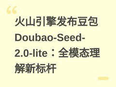 火山引擎发布豆包Doubao-Seed-2.0-lite：全模态理解新标杆