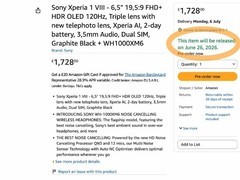 索尼Xperia 1 VIII提前上架英德电商，售价1.6万元创历史新高