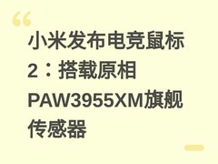 小米发布电竞鼠标2：搭载原相PAW3955XM旗舰传感器