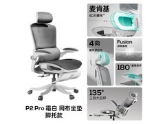 黑白调P2 Pro人体工学椅霜白脚托款