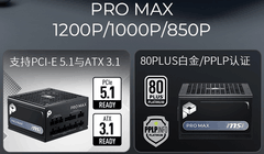 微星PRO MAX系列电源开售：十年质保+三年换新，579元起