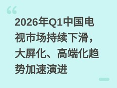 2026年Q1中国电视市场持续下滑，大屏化、高端化趋势加速演进