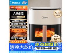 美的 5.3L 可视空气炸锅，蒸烤一体，到手仅 229 元