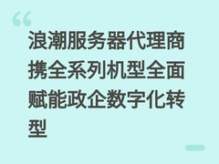 浪潮服务器代理商携全系列机型全面赋能政企数字化转型