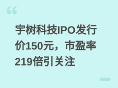 宇树科技IPO发行价150元，市盈率219倍引关注