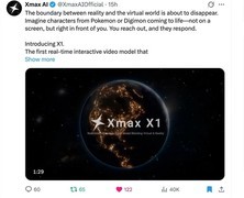 打破次元，Xmax AI发布首个虚实融合实时交互视频模型