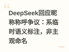 DeepSeek回应昵称称呼争议：系临时语义标注，非主观命名