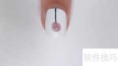 粉色蒲公英美甲教程