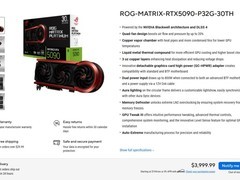 华硕发布限量版ROG MATRIX RTX 5090白金骇客显卡，售价近3.5万元
