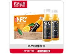 夏日特惠！农夫山泉NFC橙汁300ml*10瓶仅62.9元