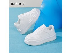 达芙妮2025秋女款厚底小白鞋低至69.9