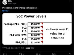 英特尔Nova Lake处理器2026年发布：52核+288MB缓存，PL4功耗高达854瓦