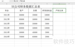 Excel快速计算产权比率方法