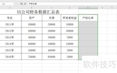 Excel快速计算产权比率方法