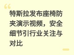 特斯拉发布座椅防夹演示视频，安全细节引行业关注与对比