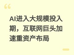 AI进入大规模投入期，互联网巨头加速重资产布局