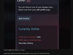 Steam用户十年后重登账号，VAC永久封禁记录仍醒目可见引热议