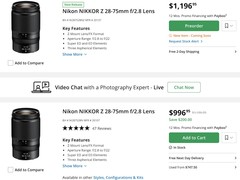 尼康或推出新版Z 28-75mm f/2.8镜头？