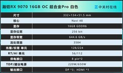 瀚铠RX 9070 超合金PRO 白色显卡5799元 16GB大显存4K游戏装备