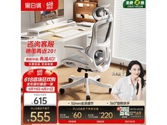 黑白调P2 Pro+人体工学椅霜白款
