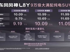 东风风神L8Y成都车展上市：10.09万起，535km续航智能纯电SUV