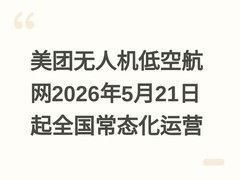 美团无人机低空航网2026年5月21日起全国常态化运营