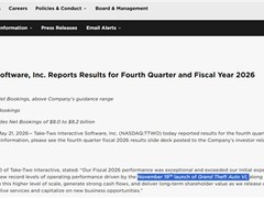 GTA VI官宣2026年11月19日发售，全球营销启动，营收预期大幅提升