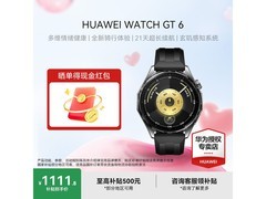 华为 WATCH GT 6 雅丹黑款直降低至 941.8 元