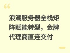 浪潮服务器全栈矩阵赋能转型，金牌代理商直连交付