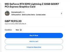 微星RTX 5090 Lightning Z限量发售，二手价飙至18.5万元，溢价超500%