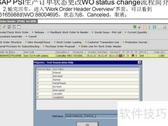 SAP PSI状态变更：WO生产状态更新
