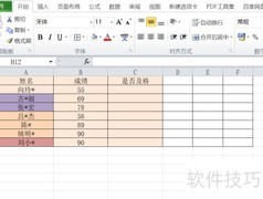 快速统计学生成绩及格情况