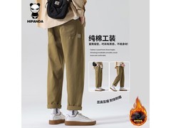 你好熊猫男款工装裤领券低至119元
