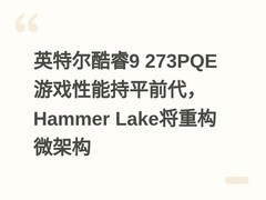英特尔酷睿9 273PQE游戏性能持平前代，Hammer Lake将重构微架构