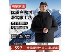 京东京造滑雪羽绒服314元抢
