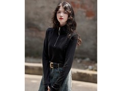 德玛纳秋款拇指袖半拉链上衣73元