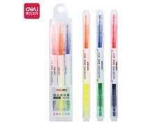 开学季得力双头双色荧光笔，满 1 元9折后仅5.31元