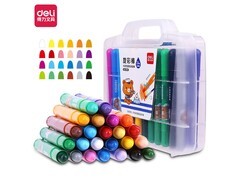 得力24色水溶性油画棒套装，满1元9折仅17.91元！