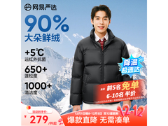 网易严选90%大朵鲜绒羽绒服199元抢