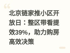 北京链家推小区开放日：整区带看提效39%，助力购房高效决策