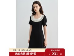 独束大码赫本风小黑裙