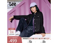 Lee 25 秋冬黑色翻领女牛仔夹克低至 340.8 元