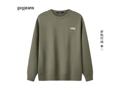 gxgjeans灰绿纯棉大印花卫衣95元
