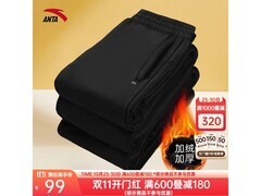 安踏男裤加绒保暖直筒裤