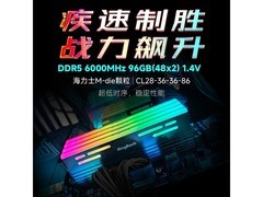 金百达96GB DDR5 6000内存