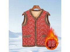 QITA中老年碎花保暖马甲