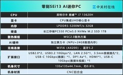 零刻SEi13 AI迷你PC评测 独立算力卡+长江存储PC550加持 强大的AI工作站